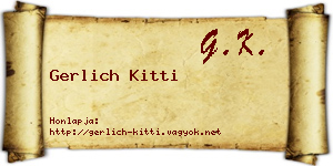 Gerlich Kitti névjegykártya